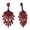 Red, variant on Red Crystal Cascading Dangle Earrings, 2 1/4 Inches For Women