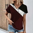 thumbnail image 2 of Women's Plus Size Summer Dressy Button Blouses Short Sleeve V Neck Tunic Tops for Leggings Casual T-Shirts S-3XL, 2 of 5