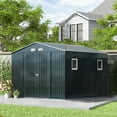 thumbnail image 7 of Outvue 10x10FT Outdoor Steel Storage Shed with Lockable Doors, Metal Patio Garden Tool Storage, 7 of 7