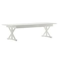 thumbnail image 2 of Emma + Oliver 9' x 40" Rectangular Antique Rustic White Solid Pine Folding Farm Table with Crisscross Legs, 2 of 14