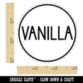 thumbnail image 2 of Vanilla Flavor Scent Rounded Text Self-Inking Rubber Stamp Ink Stamper - Yellow Ink - Small 3/4 Inch, 2 of 7