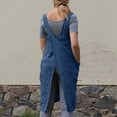 thumbnail image 5 of 2026 Cotton Linen Apron Cross Back Apron for Women with Big Pockets Square Pinafore Dress for Baking Cooking,Dark Blue S, 5 of 7