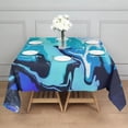 thumbnail image 3 of Square Tablecloth, Waterproof Polyester Table Cover, Wrinkle Resistant & Washable Fabric for Dining, Kitchen, Picnic, 60x60in(152x152cm), Liquid & Marble Print, 3 of 6