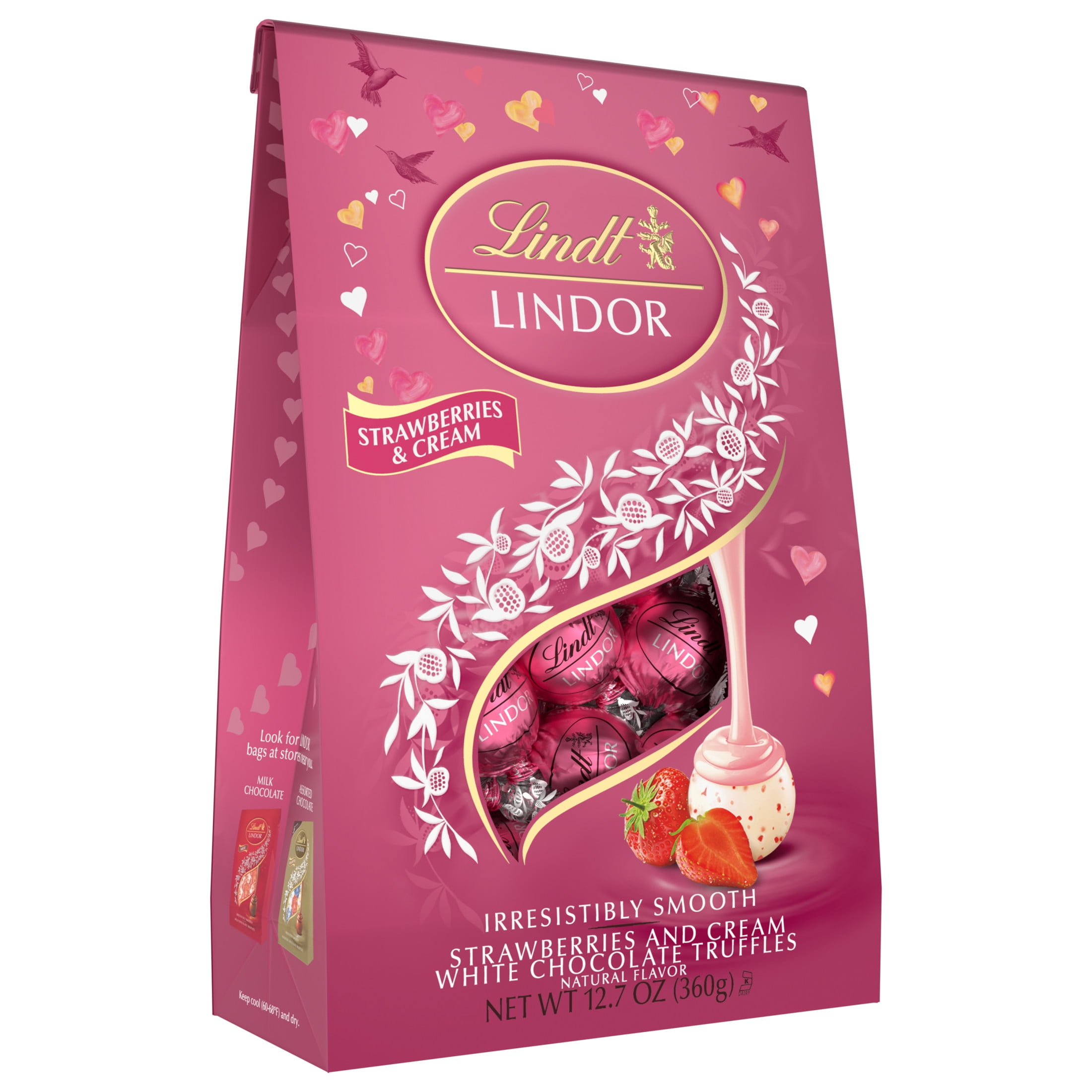 Lindt LINDOR Valentine's Day Strawberries and Cream White