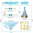 thumbnail image 3 of Dog Birthday Party Supplies Decorations Dog Boy Birthday Bandanas Set with Dog Birthday Hat with Birthday Numbers, Scarf, Birthday Banner, Balloons and Bowtie Blue, 3 of 8