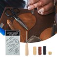 thumbnail image 3 of Leathercraft Hand Sewing Tools Kit DIY Leather Craft Needle Thread Thimble Awl Set for Home Studio, 3 of 7