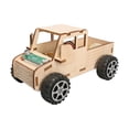 thumbnail image 3 of Coche de ciencia modelo de juguete ensamblable experimento científico educativo coche de Control de voz de madera para niños Unisex actividad física perfke Coche de control de voz, 3 of 9