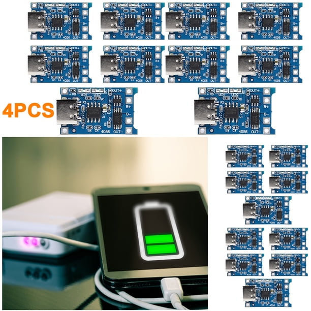 Placa Módulo Cargador Batería Litio TP4056 1A 5 Piezas Con Protección USB Tipo C