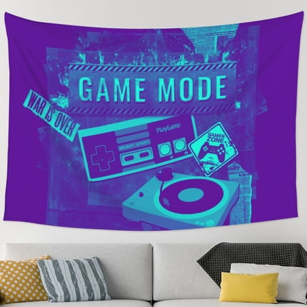 TEQUAN Game Console Gamer Zone Pattern Large Tapestry, Aesthetic Tapestries Wall Hanging for Bedroom Living Room College Dorm Decor, 90 x 60 inches