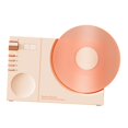 thumbnail image 2 of Altavoz de escritorio con apariencia de tocadiscos Retro, con reloj Digital, 22x15x5cm, portátil, alimentado por batería, multifuncional para Rosa, 2 of 10