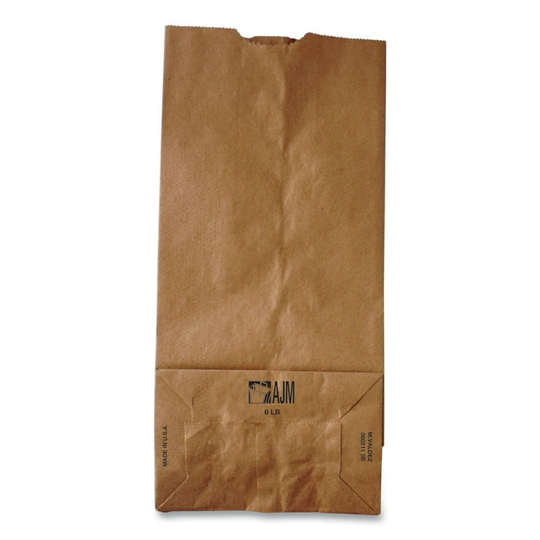 General 6 Paper Grocery Bag 35lb Kraft Standard 6 x 3 5 8 x 11 1 16 500 bags GK6500 Walmart