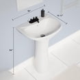thumbnail image 4 of Renovators Supply Ondine 16" White Small Pedestal Bathroom Sink with Overflow, 4 of 13