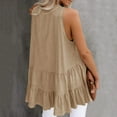 thumbnail image 4 of ZOHIUM Women's Sleeveless Ruffle Tiered Babydoll Tank Tops Casual Loose Flowy Shirt (Yellow,M), 4 of 5