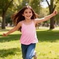 thumbnail image 4 of Eltusu Girls Tank Tops, Summer Plaid Holiday Crew Neck Sleeveless T-Shirts Pink Size 7-8 T, 4 of 8