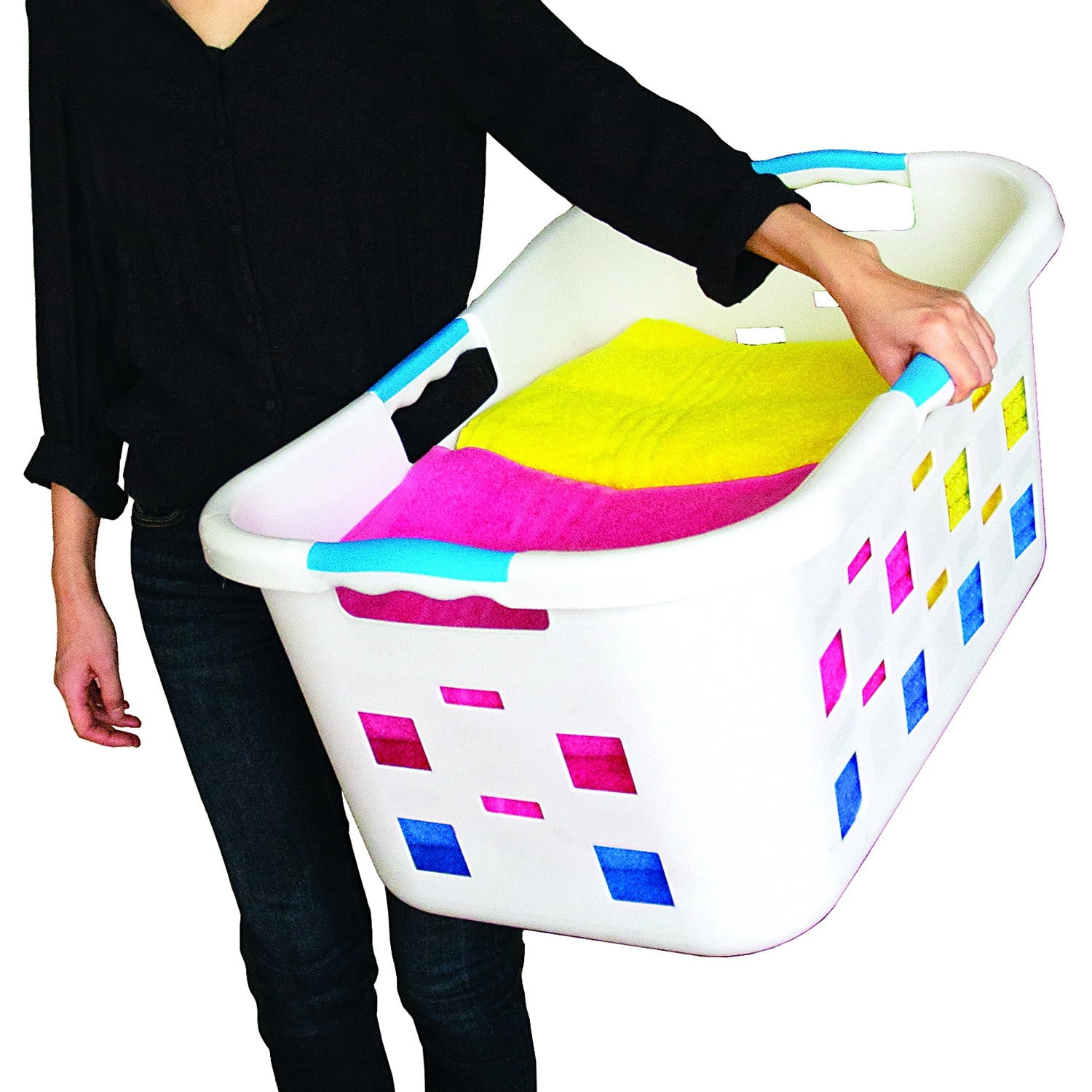 CLOROX Anti-Microbial 2 Bushel Rectangle Laundry Basket - White