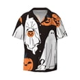 thumbnail image 3 of Goofa Halloween Ghosts And Pumpkins Printed Men's Casual Short-sleeved Shirt,Lightweight Breathable Button-down,Summer Casual men's top,Versatile Fashion shirt-3X-Large, 3 of 7
