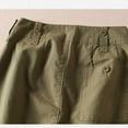 thumbnail image 6 of Womens Twill Cotton Bermuda Shorts Casual Summer Loose Elastic High Waist Wide Leg Work Cargo Shorts with Pockets (XL, Green), 6 of 7