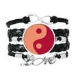 thumbnail image 1 of Taiji Eight Diagrams Yin-yang Pattern Bracelet Love Accessory Twisted Leather Knitting Rope Wristband, 1 of 3