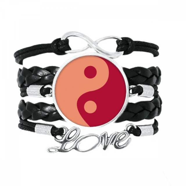 Taiji Eight Diagrams Yin-yang Pattern Bracelet Love Accessory Twisted Leather Knitting Rope Wristband