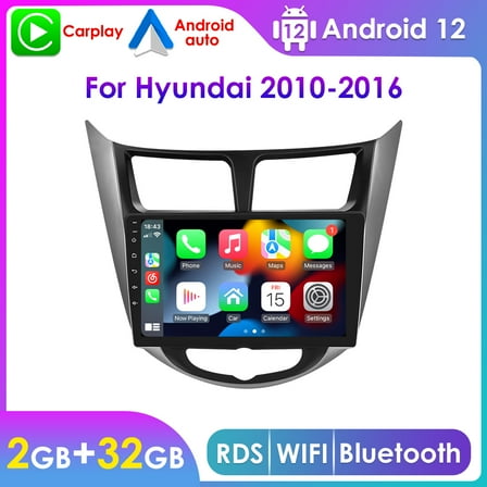 For Hyundai Solaris Accent Verna 2010 2011 2012 2013 2014 2015 2016 Android 12 Wifi Carplay 2 32GB Car Stereo Radio GPS Navigation Player