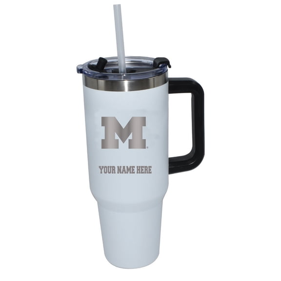 The Memory Company  Michigan Wolverines Personalized White 40oz. Colossal Tumbler