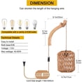 thumbnail image 6 of Plug in Wall Sconce,Farmhouse Wicker Wall Lamp Plug in,Hand Woven Rattan Wall Light Farmhouse Rustic Boho Sconces Wall Lighting for  Room, 6 of 6