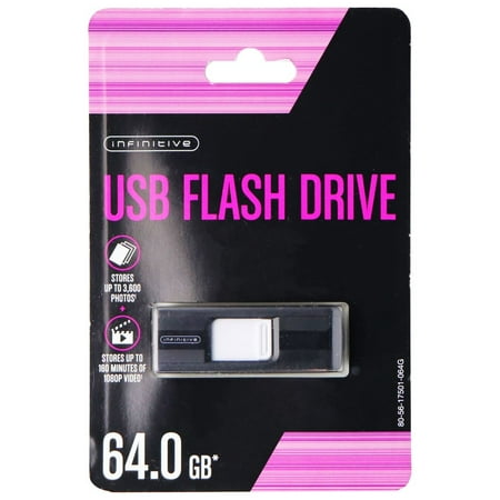UPC: 0049022862906 | Infinitive USB Flash Drive w/ Push Out Feature (64GB) – Black