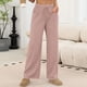 thumbnail image 2 of Amzcrzy Pantalones Mujer A Rayas Informales Cintura Alta Cordón Elástico Tipo Bóxer Cómodos Holgados Anchos Con Bolsillos Tallas S-2XL Rosa, 2 of 8