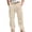 Beige, variant on Men's Cotton Linen Cargo Pants Multi-Pocket Wide Leg Casual Trouser Button Down Lightweight Jogger for Beach