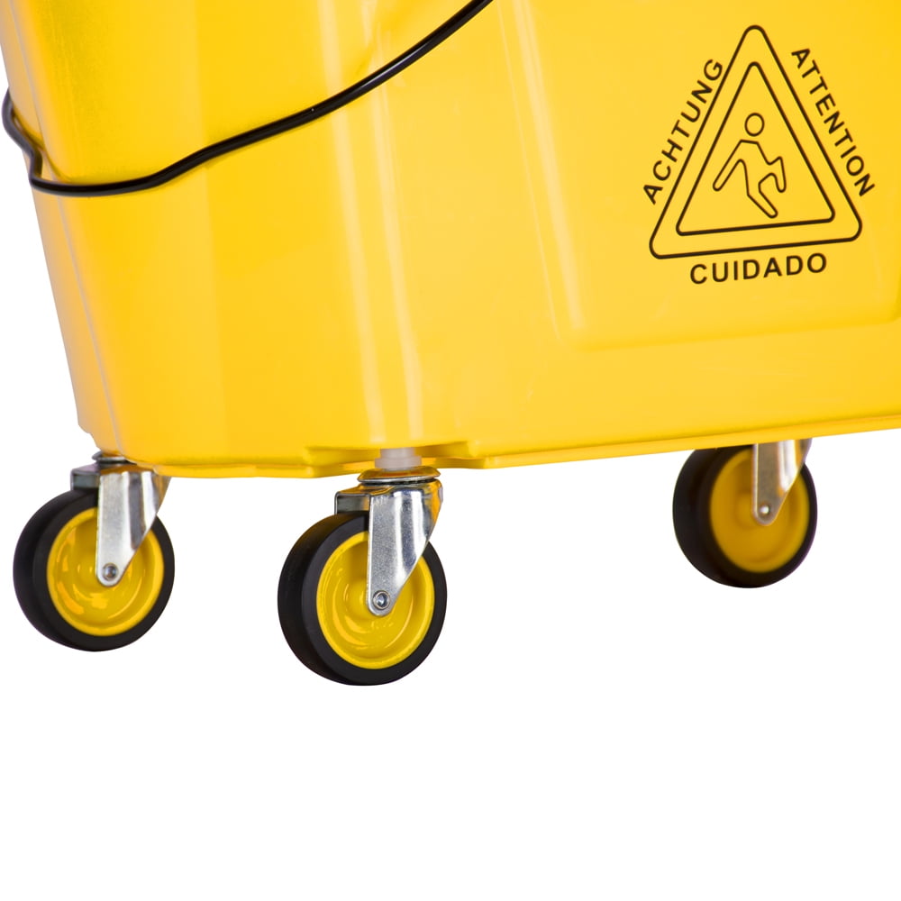 Kepooman 36L/34Quart/9.5Gallon Mop Bucket with Side Press Wringer, Mop Bucket Wringer Combo with Wheels, Yellow Kepooman 36L/34Quart/9.5Gallon Mop Bucket with Side Press Wringer, Mop Bucket Wringer Combo with Wheels, Yellow