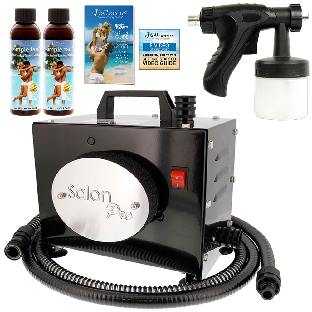 SALON PRO Sunless Airbrush SPRAY TANNING SYSTEM Machine Kit Simple Tan Solution