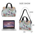 thumbnail image 3 of FORMRS 16" Laptop Bag Carrying Sleeve Case with Handle Travel Shoulder Briefcase, Green Floral Cranes Pattern, 3 of 8