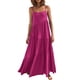 thumbnail image 1 of Vestido largo con tirantes finos para mujer - Pareo estampado para la playa - Vestido camisero holgado de poliéster - Ropa informal de verano, 1 of 2