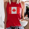 thumbnail image 2 of Womens Canada Day Tank Top Sleeveless Summer Shirt Tops Round Neck Patriotic Maple Leaf Tops Basic, 2 of 4