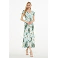 thumbnail image 4 of Women's Hawaiian Maxi Ruffle Sleeve Dress Wispy Cereus Light Blue, 4 of 5