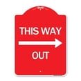 thumbnail image 1 of SignMission A-DES-RW-1824-24512 18 x 24 Po Signe de la Série Designer - Cette Sortie & Flèche Droite&44; Rouge & Blanc, 1 of 1