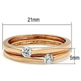 thumbnail image 4 of Womens Rose Gold Ring Anillo Para Mujer Stainless Steel Ring with AAA Grade CZ in Clear Cassino, 4 of 4