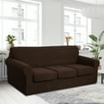 thumbnail image 3 of U-NICE HOME 4 Pieces Oversized Stretch Couch Cover Sofa Cover Washable Sofa Slipcover With Individual Seat Cushion for 3 Cushion Couch Sofa Pet Friendly, Chocolate, 3 of 7