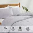 thumbnail image 5 of Peace Nest 3-Piece All Season Clipped Jacquard Down Alternative Comforter Set, Purple, King, 5 of 5