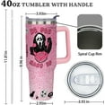 thumbnail image 6 of 40 oz Halloween Horror Spooky Tumbler with Handle, Lid and Straw - Halloween Cup Gifts for Women Girls, Halloween Cups for Adults, Pink, 6 of 6
