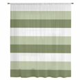 thumbnail image 2 of Sage Green White Striped Sheer Curtains 54 Inches Long, Farmhouse Stripes Light Filering Curtains, Breathable Simi Curtain Privacy Drapes for Kitchen Bathroom Nursery Small Window Treatment, 2 of 9
