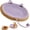 Purple-Green, variant on Handwoven Cat Basket, Natural Cattail Woven Cat Nest with Cotton Rope Liner and Toy Ball, Round Breathable Cat Scratcher Bed