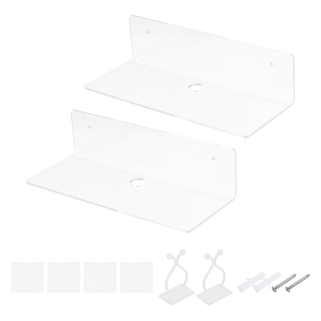 Paquete de 2 Estantes de Acrílico para Pared, Estantes Flotantes Transparentes de 9 Pulgadas