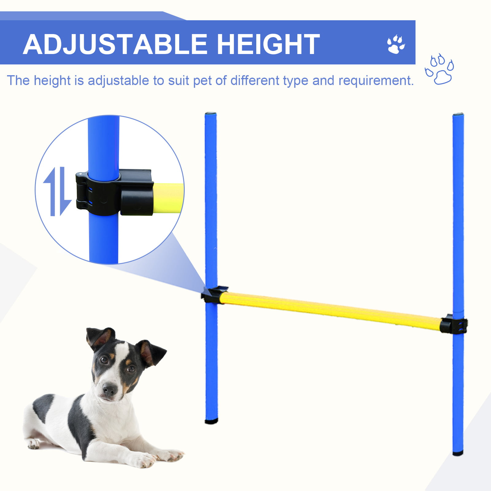 Pet 8 Piece Weave Poles, Jumping Ring, High Jumps, Carrying Bag Pet Outdoor Games Obstacle Agility Training Starter Kit for Doggie XIDAJIE Dog Agility Course Equipments 