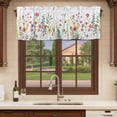 thumbnail image 6 of Spring Floral Curtain Valances for Windows, Kitchen Valance Window Treatments Panel 2 Pack, Pink Yellow Flowers Farmhouse Rod Pocket Short Curtains for Bathroom Bedroom 54 x 18 Inch, 6 of 8