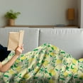 thumbnail image 3 of Lemons Soft Flannel Fleece Throw Blanket, Blooming Lemon Flowers on Tree Branches with Buds and Ripe Fruits, Cozy Plush for Indoor and Outdoor Use, 50" x 70", Pale Yellow Fern Green, by Ambesonne, 3 of 5