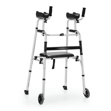 Resenkos Medical Mobility Walker,Height Adjustable Rolling Walker With Seat and Armrest Pad
