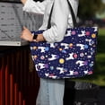 thumbnail image 4 of Wukai Lama in Space Print Zipper Bag,large Beach Tote Bag,Waterproof Sandproof Bag,Grocery and Picnic Tote Travel Bag, 4 of 5
