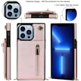 thumbnail image 3 of Funda tipo bandolera CHAO para iPhone 14 Pro con tarjetero correa de cordón cierre magnético piel sintética, 3 of 5