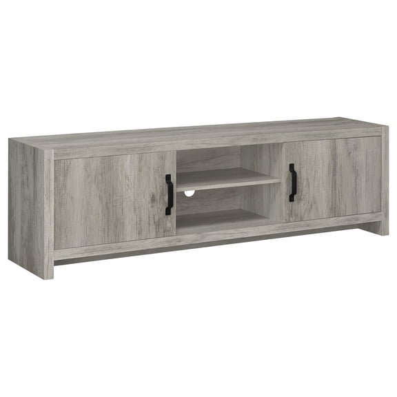 Pemberly Row 2-Door Wood TV Console for TVs up to 70" in Gray Driftwood
